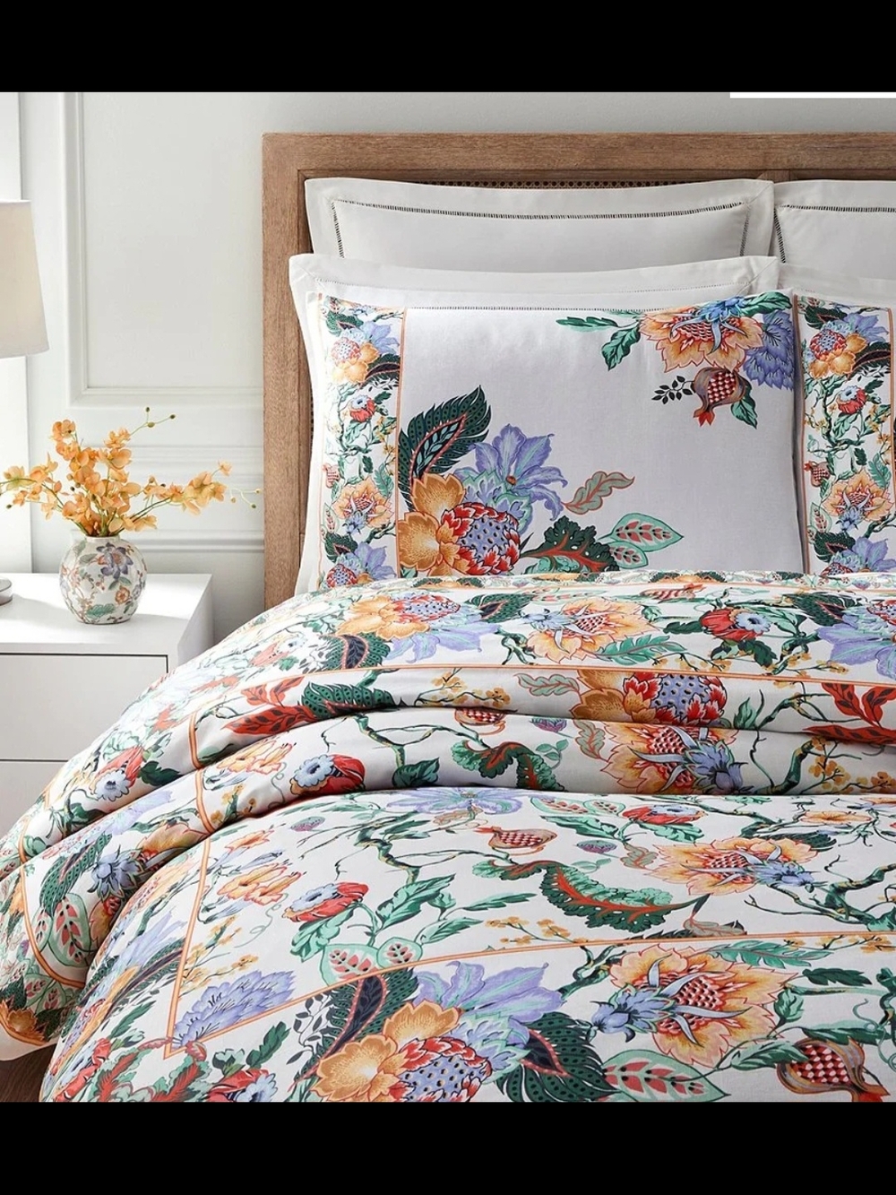Southern Living Renata Floral Multicolor Cotton Sateen Duvet Cover Set